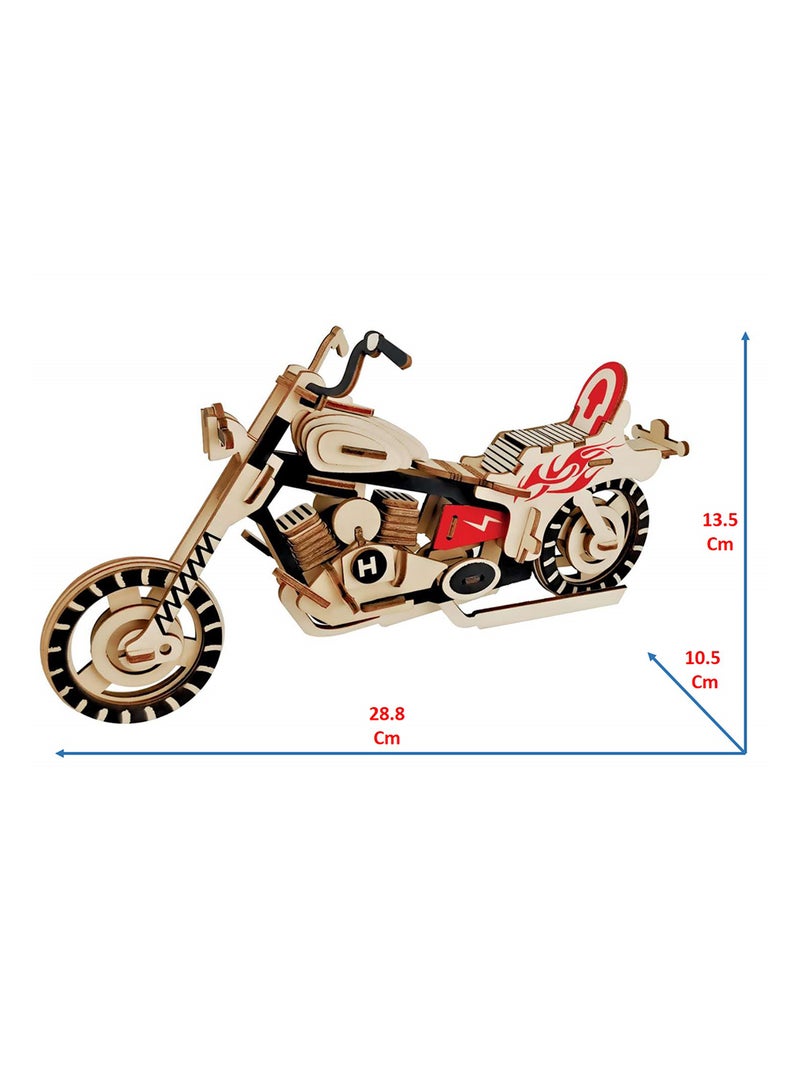 3D Wooden Motorcycle Puzzle - Image 2